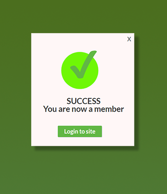 Flash message - success you are now a member