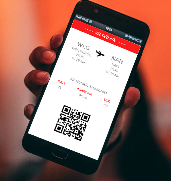 boarding pass mockup